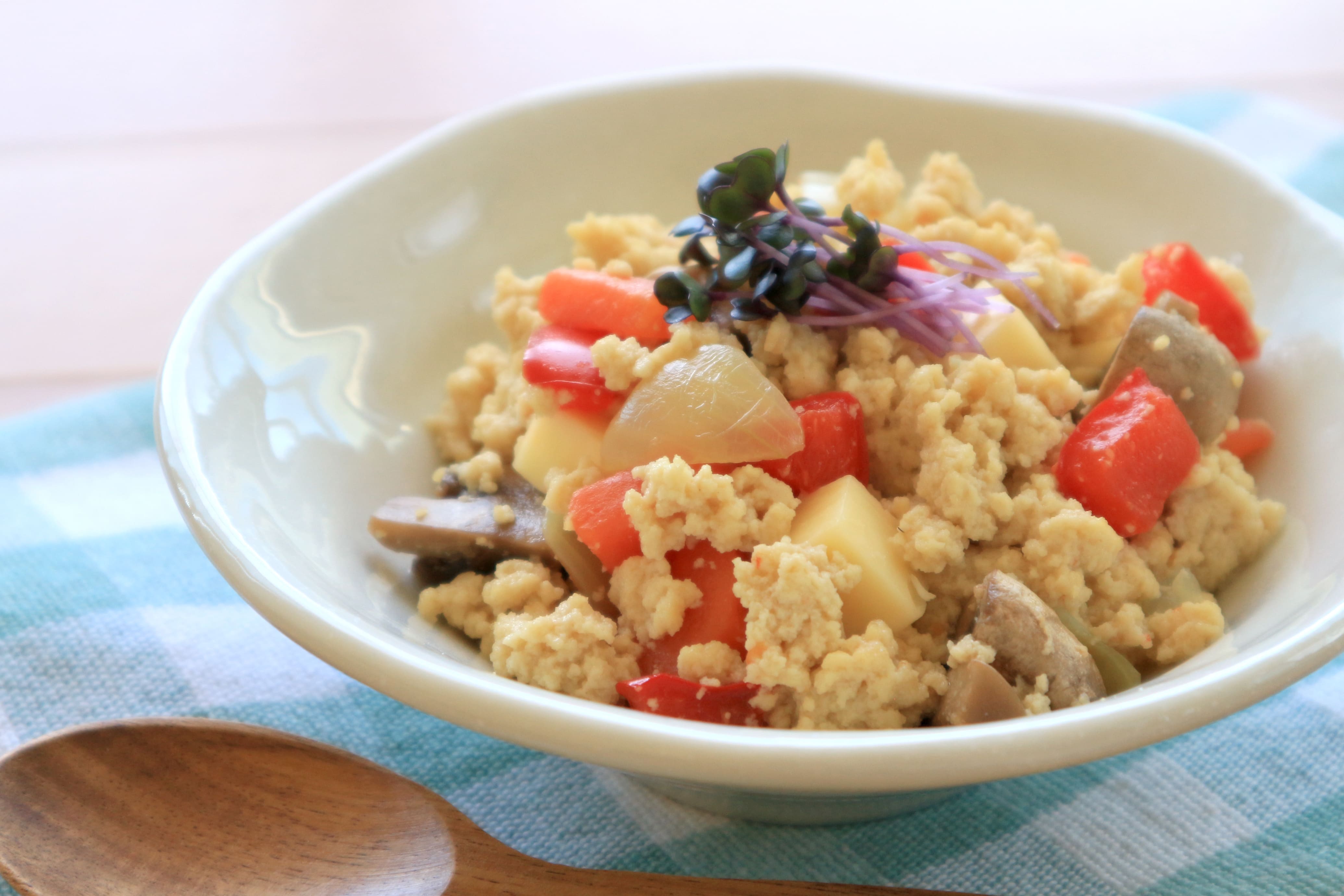 粉豆腐の洋風炒り煮 旭松食品